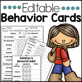 Editable Behavior Chart Behavior Sheet | Classroom Management