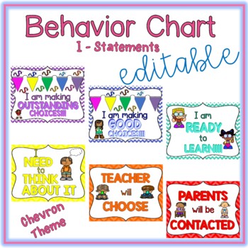 Editable Behavior Chart | Clip Chart | Chevron by Learning for Little Minds