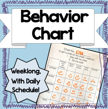 Editable Behavior Chart! (Week-long, with daily schedule) | TpT