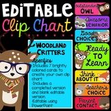 Editable Behavior Clip Chart | Woodland Critters Edition |