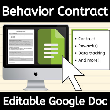 Preview of Editable Behavior Contract Google Doc™ for ABA Therapy and Classroom Management