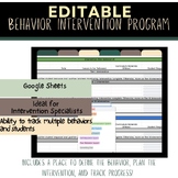 Editable Behavior Intervention Tracker for Intervention an