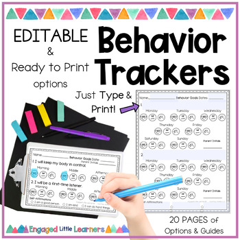 Preview of Editable Behavior Trackers | Positive Behavioral Goals #sunnydeals24