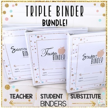 Preview of Teacher Binder - Editable Teacher Planner - Substitute - Student Binder