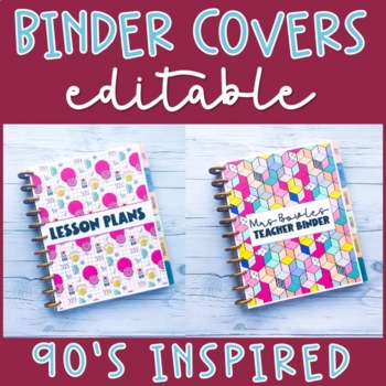 Editable Binder Covers | 90s Classroom Decor by The Meaningful Teacher