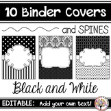 Editable Binder Covers - Black and White B&W