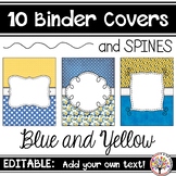 Editable Binder Covers - Blue and Yellow