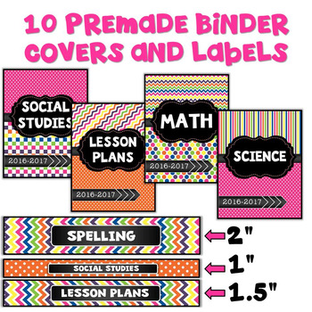 Editable Binder Covers Bright by Differentiation Corner | TpT
