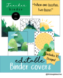 Editable Binder Covers | Cool Mountain Classroom | Nature decor