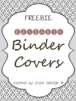 Preview of Editable Binder Covers FREEBIE