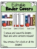 Editable Binder Covers - Front Covers, Spines, Back Covers