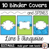 Editable Binder Covers - Lime & Turquoise