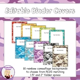 Editable Binder Covers - Rainbow Camouflage