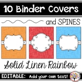 Editable Binder Covers - Solid Linen Rainbow