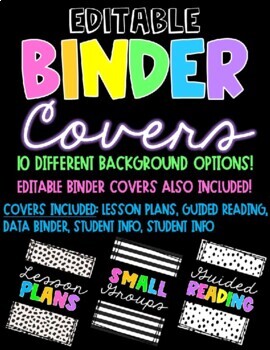 Preview of Editable Binder Covers & Spine Labels