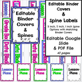 Editable Binder Covers & Spine Labels - Pink, Blue, Green 