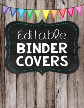 Editable Binder Covers & Spines - Brights & Rustic Wood by Sarah Reid