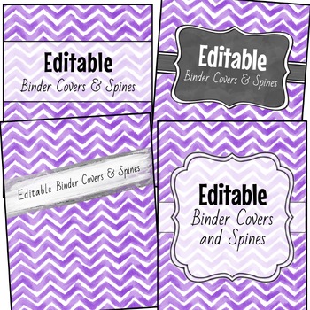 editable binder cover templates purple
