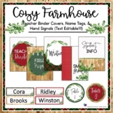 Editable Binder Covers, Spines, and Name Tags - Cozy Farmhouse