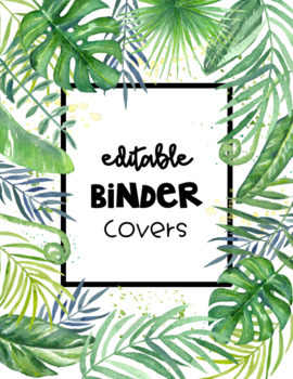 Editable Binder Covers -Tropical Palms by Alli's Preschool Adventures