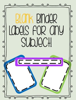 Preview of Editable Binder Covers and Labels - BLANK