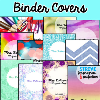 Editable Binder Covers and Spines by Chalkboard Superhero | TpT