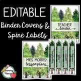 Editable Binder Covers and Spines - Forest / Camping Theme