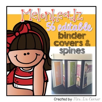 Preview of 56 Editable Binder Covers and Spines { Melonheadz Theme }