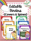 Editable Binder Covers and Spines {RAINBOW}