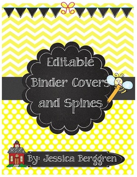 Preview of Editable Binder Covers and Spines {School Theme}