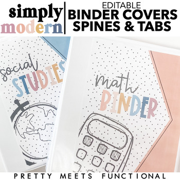 Preview of Editable Binder Covers and Spines for Organization in Modern Boho Decor Theme