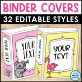 Editable Binder Covers with Animal Images