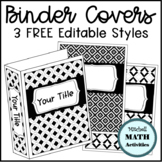 Editable Binder Covers with Black and White Patterns