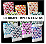 Editable Binder Covers with Rainbow Colors