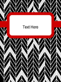 Editable Binder Covers with Spines-Black and White Herringbone