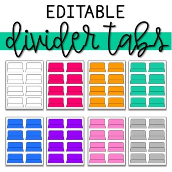 Preview of Editable Binder Dividers / Tabs
