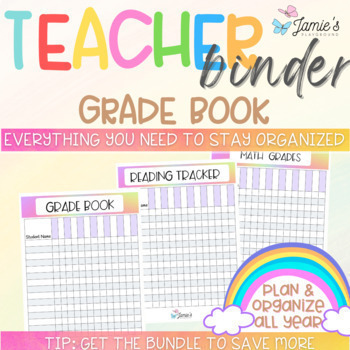 Preview of Editable Binder Documents for Teacher Binder and Planner | Grade Book