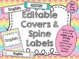 Editable Binder Folder Covers and spine labels in Pastel, 