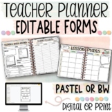Editable Binder Forms for your Teacher Planner + Weekly Le