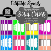 Editable Binder Spines - Essentials Collection: Solid Colors
