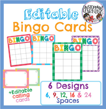 Preview of Editable Bingo Cards 