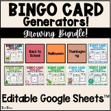 Editable Bingo Templates Growing Bundle - Phonics, Sight W