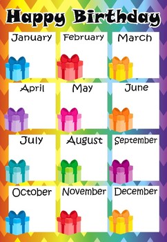 Birthday Chart For Classroom