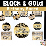 Editable Birthday Display- Black and Gold Glitter Classroom Decor