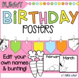 Editable Birthday Posters | Bunny | Class Decor