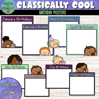 Preview of Editable Birthday Posters - Cool Toned Classroom Decor