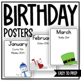 Editable Birthday Posters or Charts For A Birthday Display