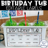 Editable Birthday Tub Labels