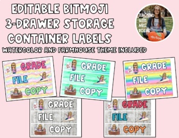 Editable 12x12 Storage Container Labels by Sky Full of Stars