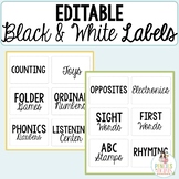 Editable Black & White Labels